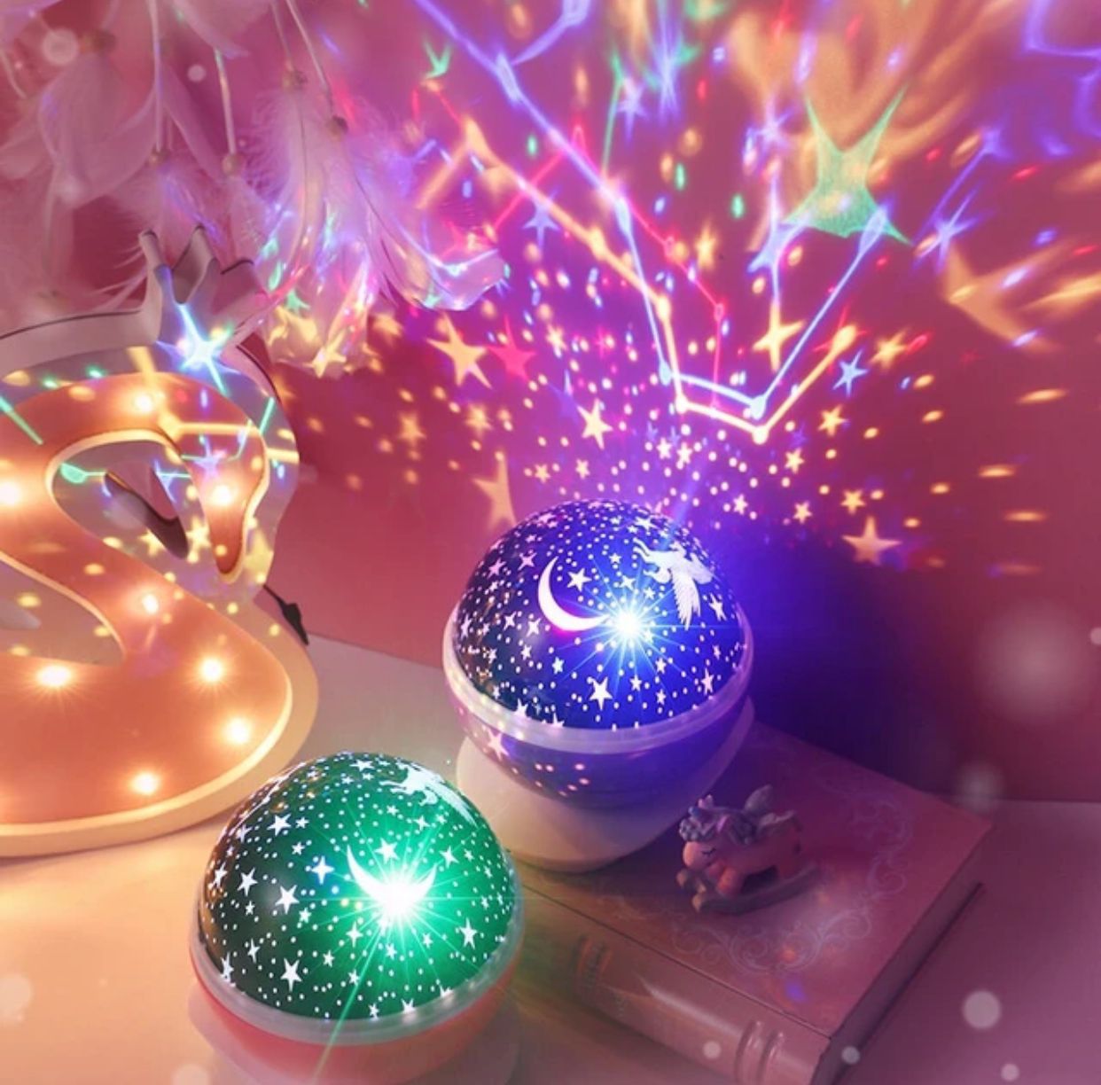 Rotating Night Light ProjectorChildren Sleep Romantic