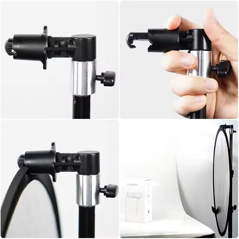 Reflector Holder Clamp 1/4 3/8 Screw Swivel Adapter Light Stand Reflector Clip Photography Studio Multiple Angle Adjustment