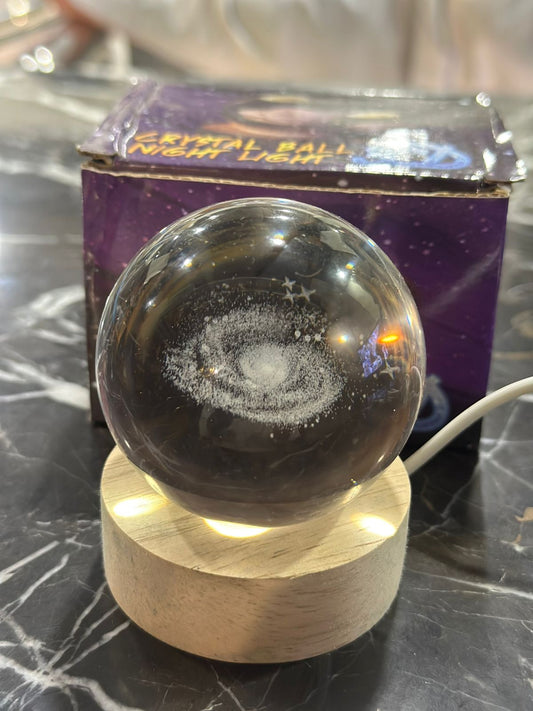 3D Galaxy Crystal Ball Night Light For Gifts With Colorful LED Ligh